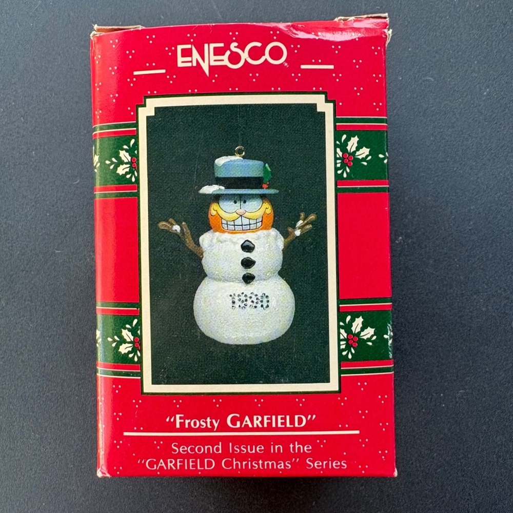 Vintage 1990 Enesco Frosty Garfield Christmas Ornament Jim Davis Limited Edition